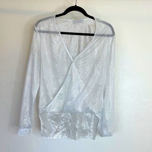 WAYF Sheer Wrap Blouse